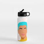 Girl WIth Blue Braids Water Bottle Gallery Image 1