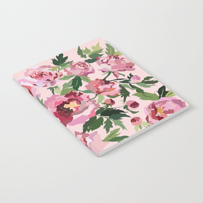 Romantic peony pastel pink background Notebook Gallery Image 2