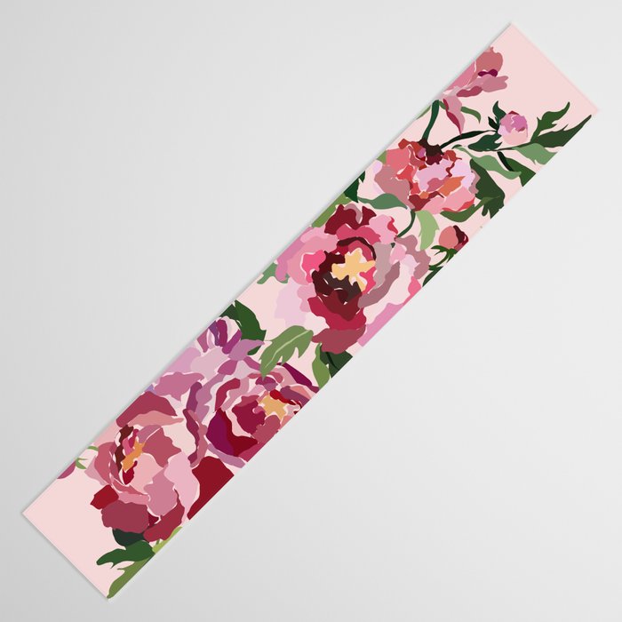 Romantic peony pastel pink background Table Runner Gallery Image 3