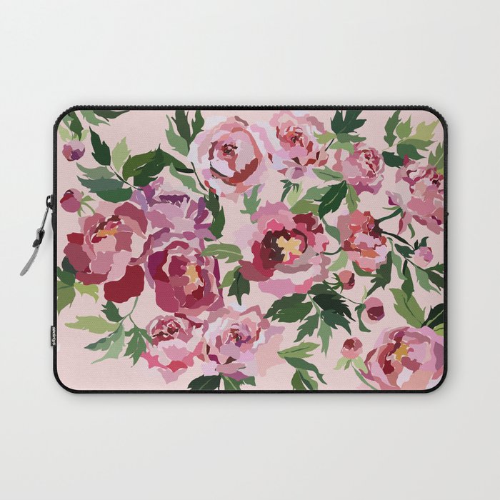Romantic peony pastel pink background Laptop Sleeve Gallery Image 1