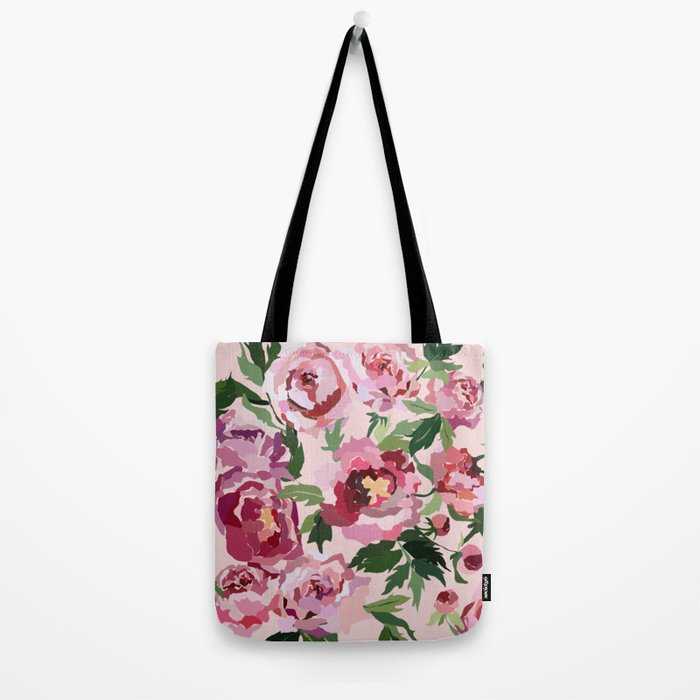Romantic peony pastel pink background Tote Bag Gallery Image 2