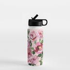 Romantic peony pastel pink background Water Bottle Gallery Image 1