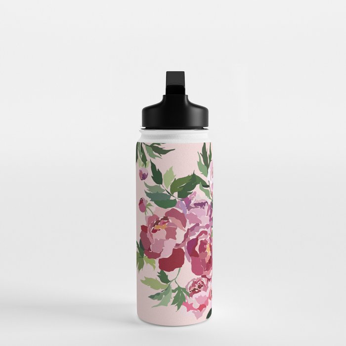 Romantic peony pastel pink background Water Bottle Gallery Image 3