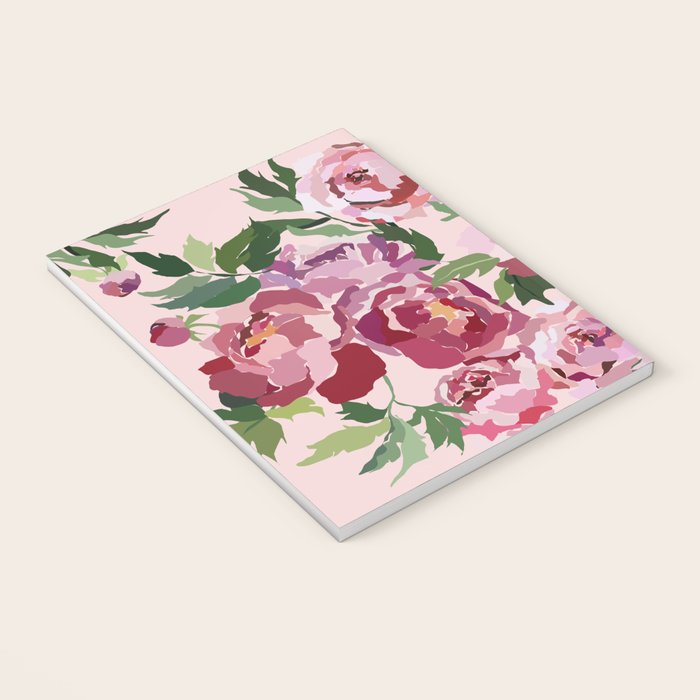 Romantic peony pastel pink background Notebook Gallery Image 3