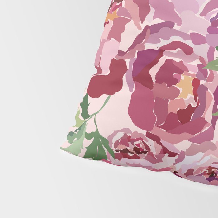 Romantic peony pastel pink background Pillow Sham Gallery Image 4
