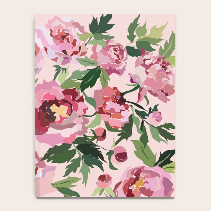 Romantic peony pastel pink background Notebook Gallery Image 4