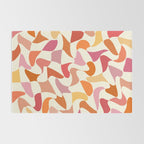 Abstract Wavy Checkerboard in Orange, Pink & Yellow Rug Gallery Image 2