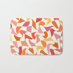 Abstract Wavy Checkerboard in Orange, Pink & Yellow Bath Mat Gallery Image 1