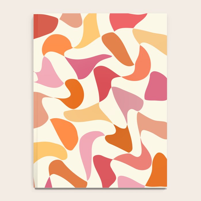 Abstract Wavy Checkerboard in Orange, Pink & Yellow Notebook Gallery Image 4