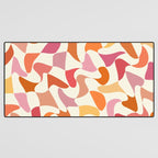 Abstract Wavy Checkerboard in Orange, Pink & Yellow Desk Mat Gallery Image 3