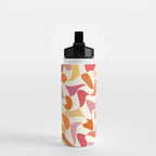 Abstract Wavy Checkerboard in Orange, Pink & Yellow Water Bottle Gallery Image 2