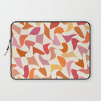 Abstract Wavy Checkerboard in Orange, Pink & Yellow Laptop Sleeve Gallery Image 1