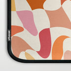 Abstract Wavy Checkerboard in Orange, Pink & Yellow Laptop Sleeve Gallery Image 3