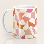 Abstract Wavy Checkerboard in Orange, Pink & Yellow Coffee Mug Gallery Image 3