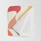 Abstract Wavy Checkerboard in Orange, Pink & Yellow Throw Blanket Gallery Image 3