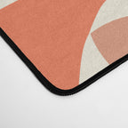 Abstract Wavy Checkerboard in Orange, Pink & Yellow Desk Mat Gallery Image 4