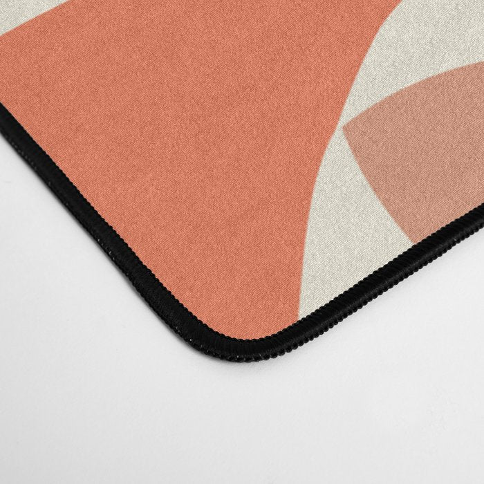 Abstract Wavy Checkerboard in Orange, Pink & Yellow Desk Mat Gallery Image 4