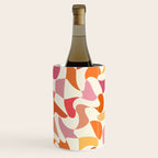 Abstract Wavy Checkerboard in Orange, Pink & Yellow Wine Chiller Gallery Image 1