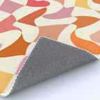 Abstract Wavy Checkerboard in Orange, Pink & Yellow Rug Gallery Image 4