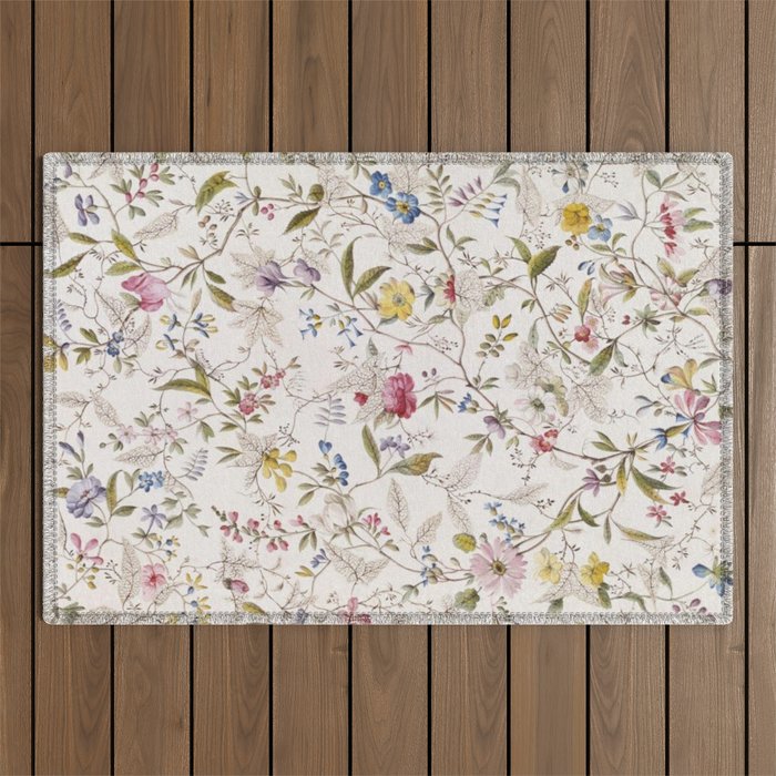 Romantic Wildflower Design 1788 William Kilburn Outdoor Rug Gallery Image 1