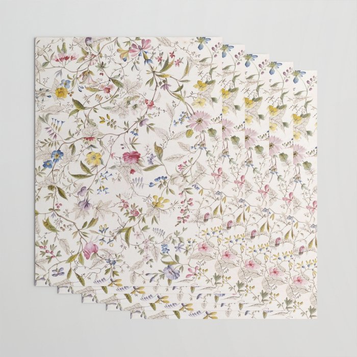 Romantic Wildflower Design 1788 William Kilburn Wrapping Paper Gallery Image 3