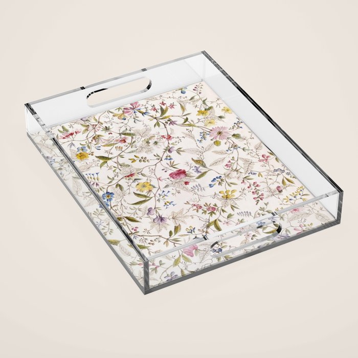 Romantic Wildflower Design 1788 William Kilburn Acrylic Tray Gallery Image 1