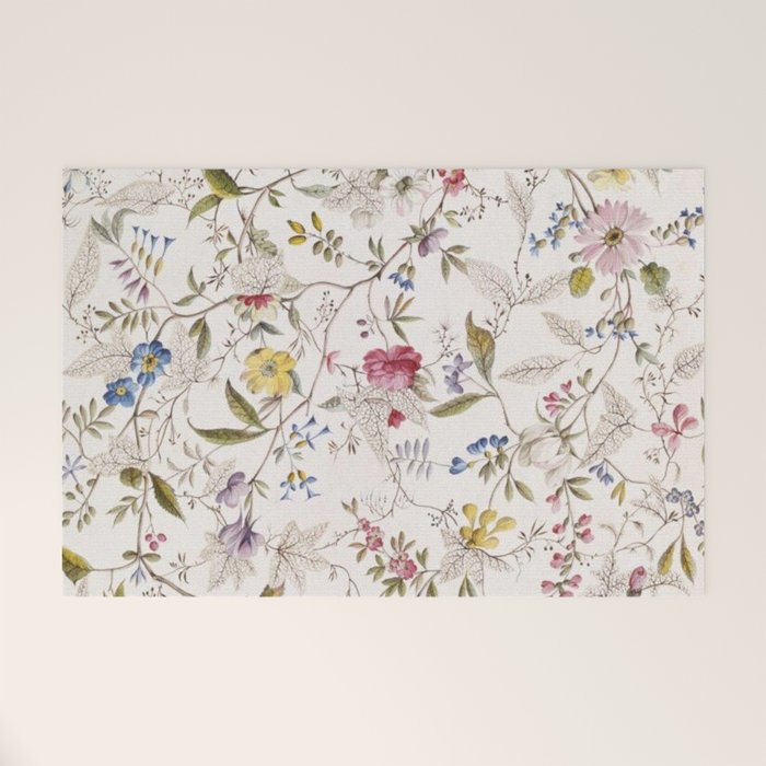 Romantic Wildflower Design 1788 William Kilburn Welcome Mat Gallery Image 1