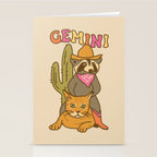 Gemini Raccoon Stationery Card Gallery Image 2