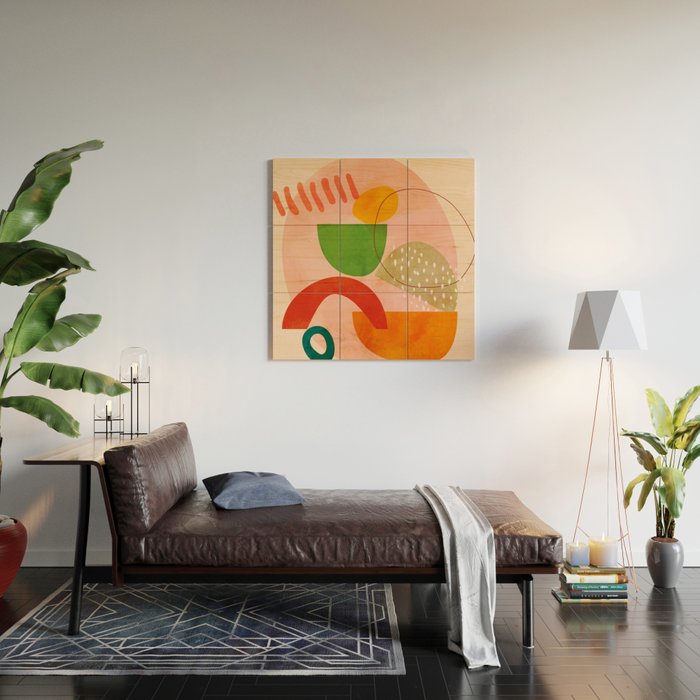 modern art abstract shapes play 3 Wood Wall Art Gallery Image 2