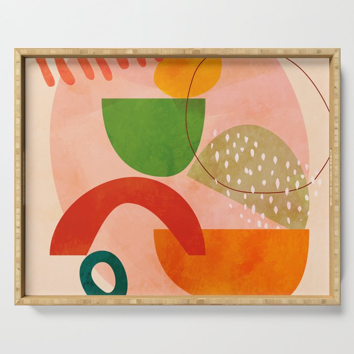 modern art abstract shapes play 3 Serving Tray Gallery Image 1