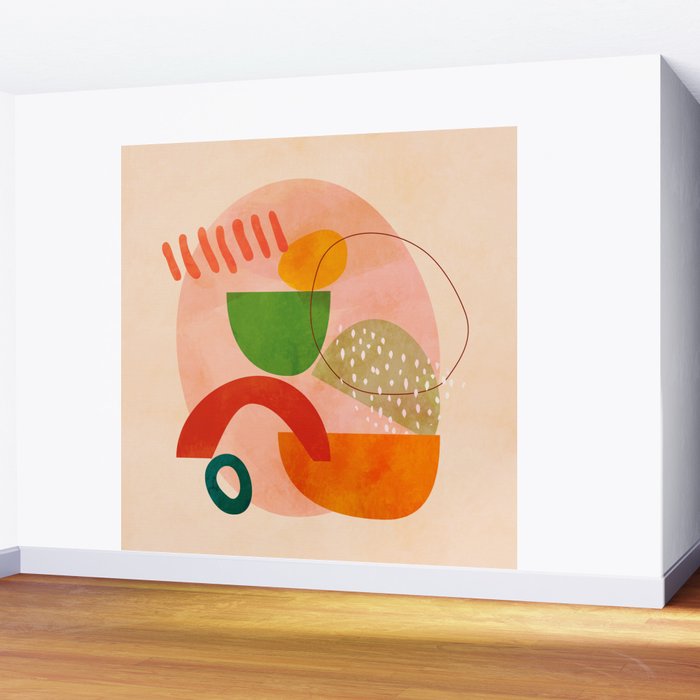 modern art abstract shapes play 3 Wall Mural Gallery Image 2