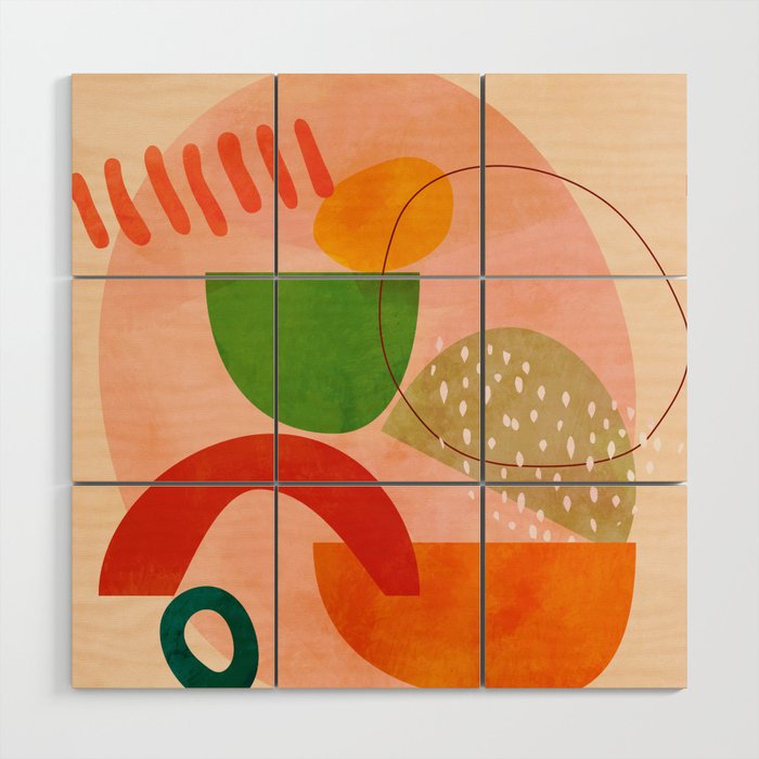 modern art abstract shapes play 3 Wood Wall Art Gallery Image 1