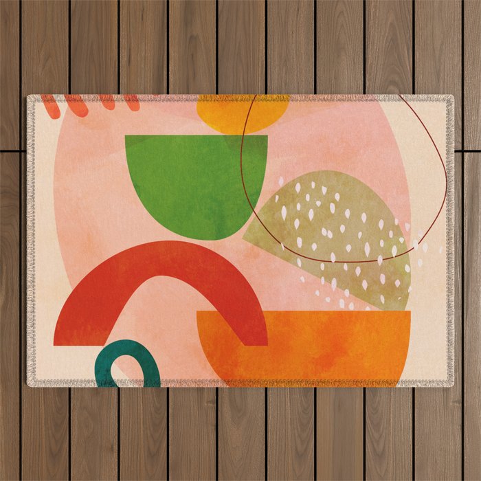modern art abstract shapes play 3 Outdoor Rug Gallery Image 1