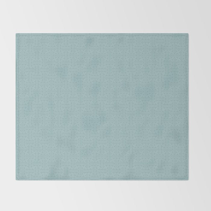 Serene Blue Maze Pattern Throw Blanket Gallery Image 2