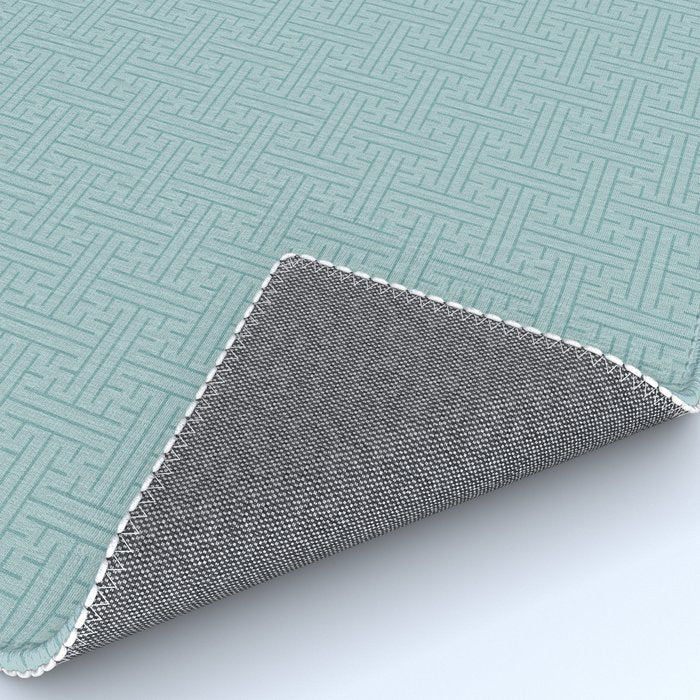 Serene Blue Maze Pattern Rug Gallery Image 4
