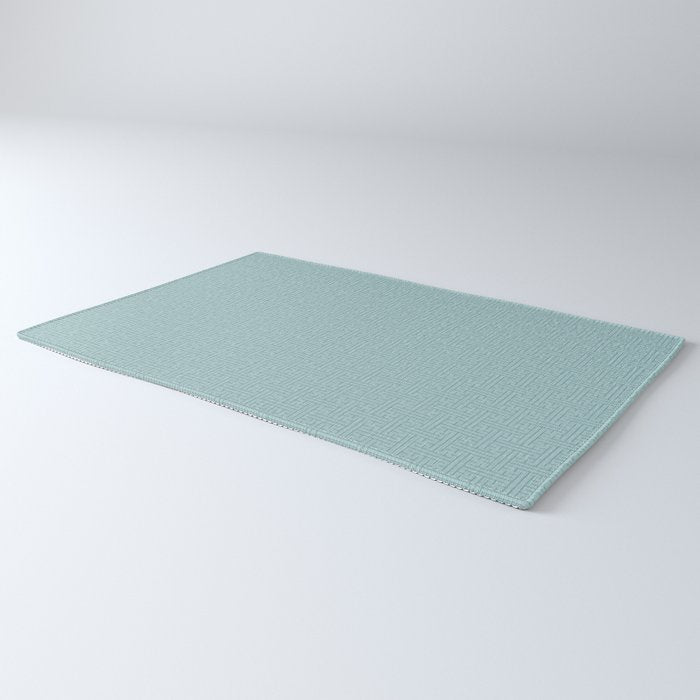 Serene Blue Maze Pattern Rug Gallery Image 3