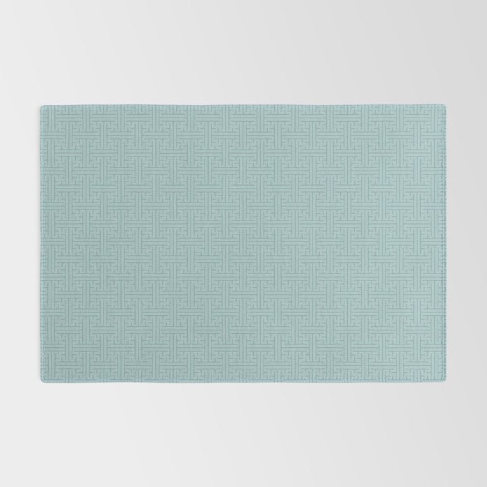 Serene Blue Maze Pattern Rug Gallery Image 2