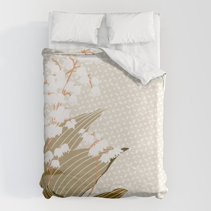 Flowers market: lily of the valley earthy toned Duvet Cover Gallery Image 6