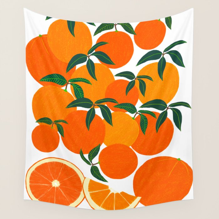 Orange Harvest - White Wall Tapestry Gallery Image 1