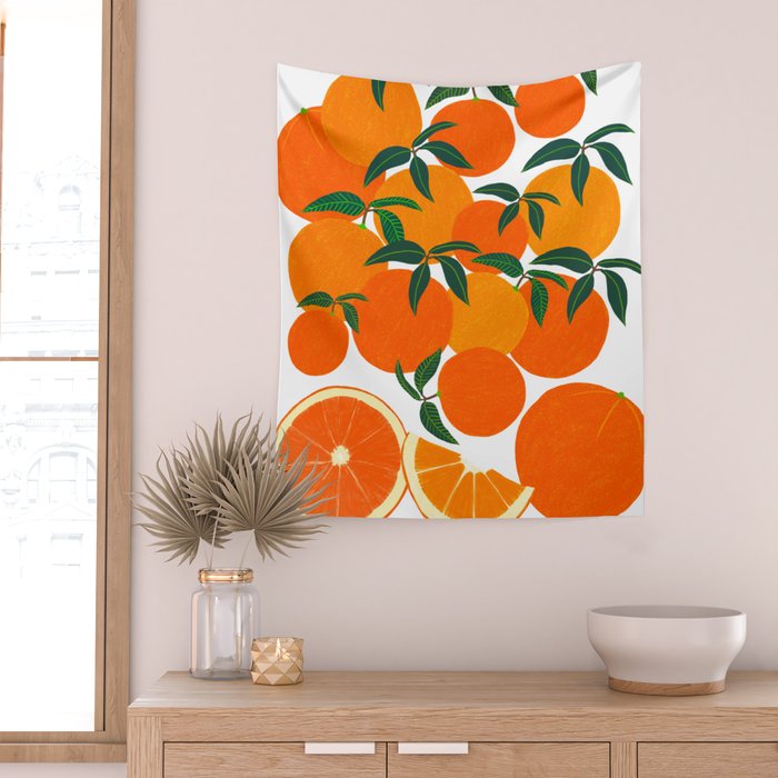 Orange Harvest - White Wall Tapestry Gallery Image 2