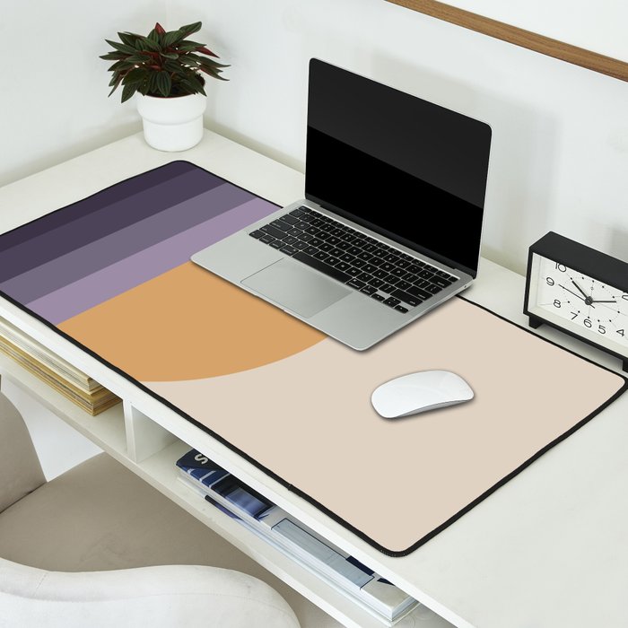 Minimal Retro Sunset Sunrise - Purple Mauve Dusk Desk Mat Gallery Image 2