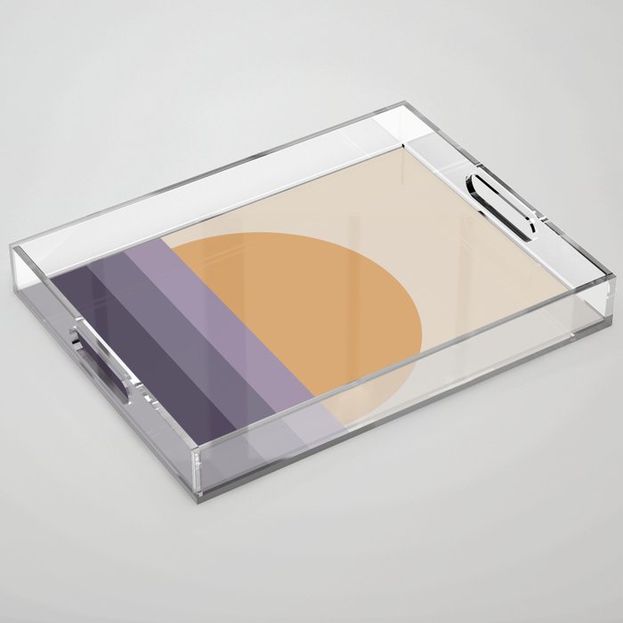 Minimal Retro Sunset Sunrise - Purple Mauve Dusk Acrylic Tray Gallery Image 1