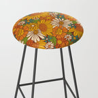 70s Retro Floral Stool Gallery Image 2