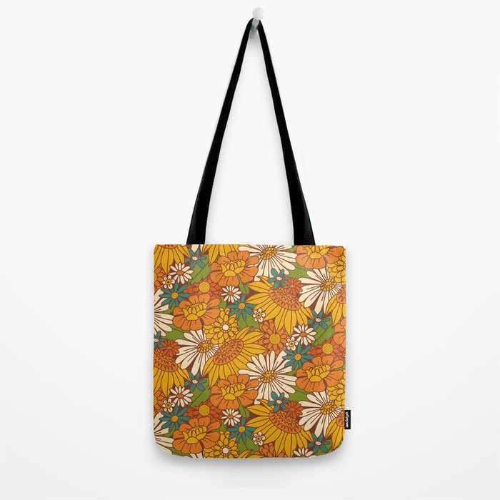 70s Retro Floral Tote Bag Gallery Image 2