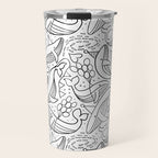Humpback Whales Black And White Pattern Travel Mug Gallery Image 1