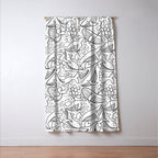 Humpback Whales Black And White Pattern Window Curtain Gallery Image 3