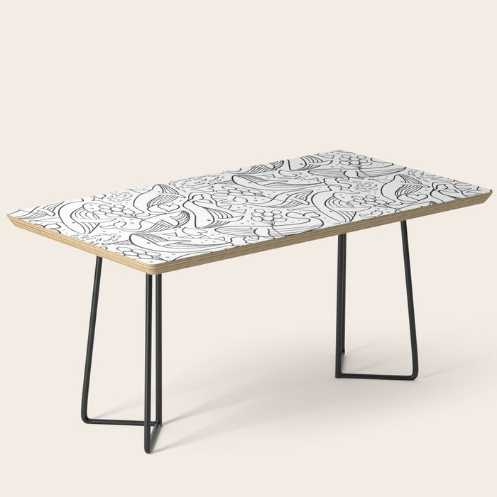 Humpback Whales Black And White Pattern Coffee Table Gallery Image 1