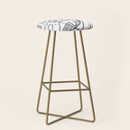 Humpback Whales Black And White Pattern Stool Gallery Image 2