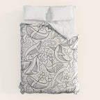 Humpback Whales Black And White Pattern Duvet Cover Gallery Image 6