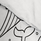 Humpback Whales Black And White Pattern Comforter Gallery Image 4
